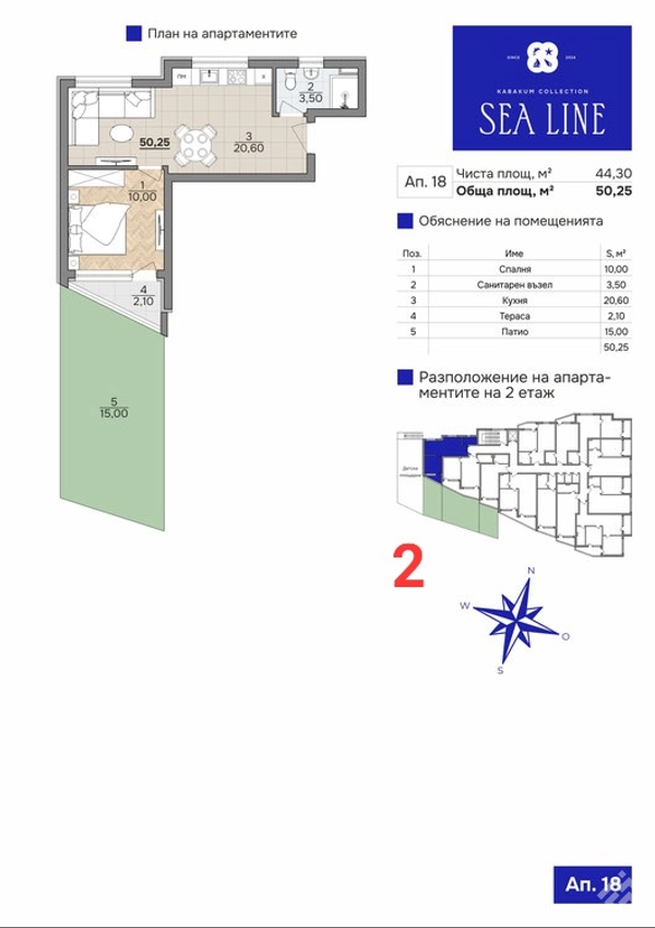 SeaLine — 1-room