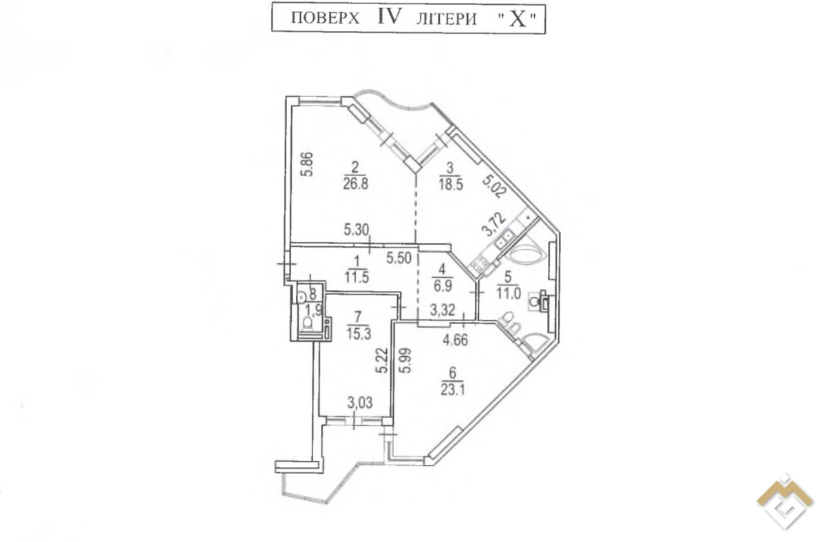 Location à long terme d'un appartement 3 pièces au 37/1 rue Vasily Tyutyunnyk